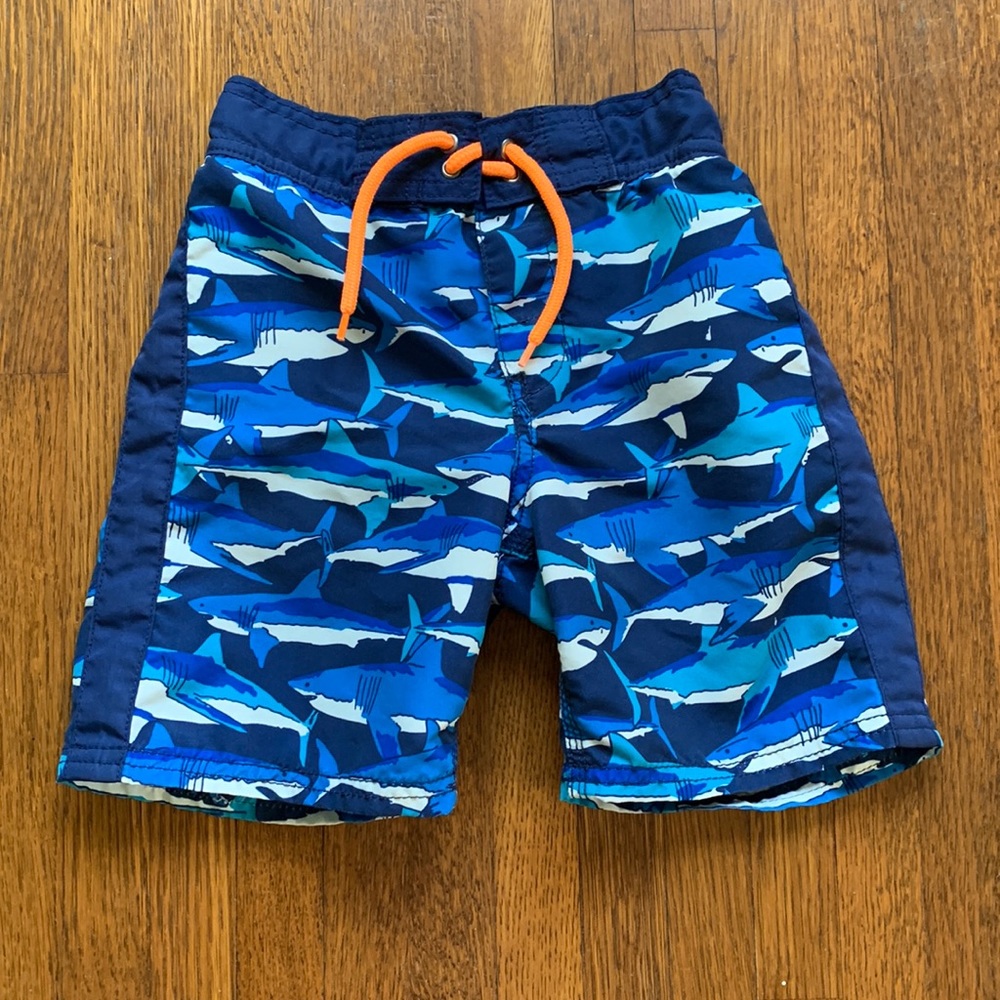 Boy’s Oshkosh Swim Trunks Blue Sharks * size 5